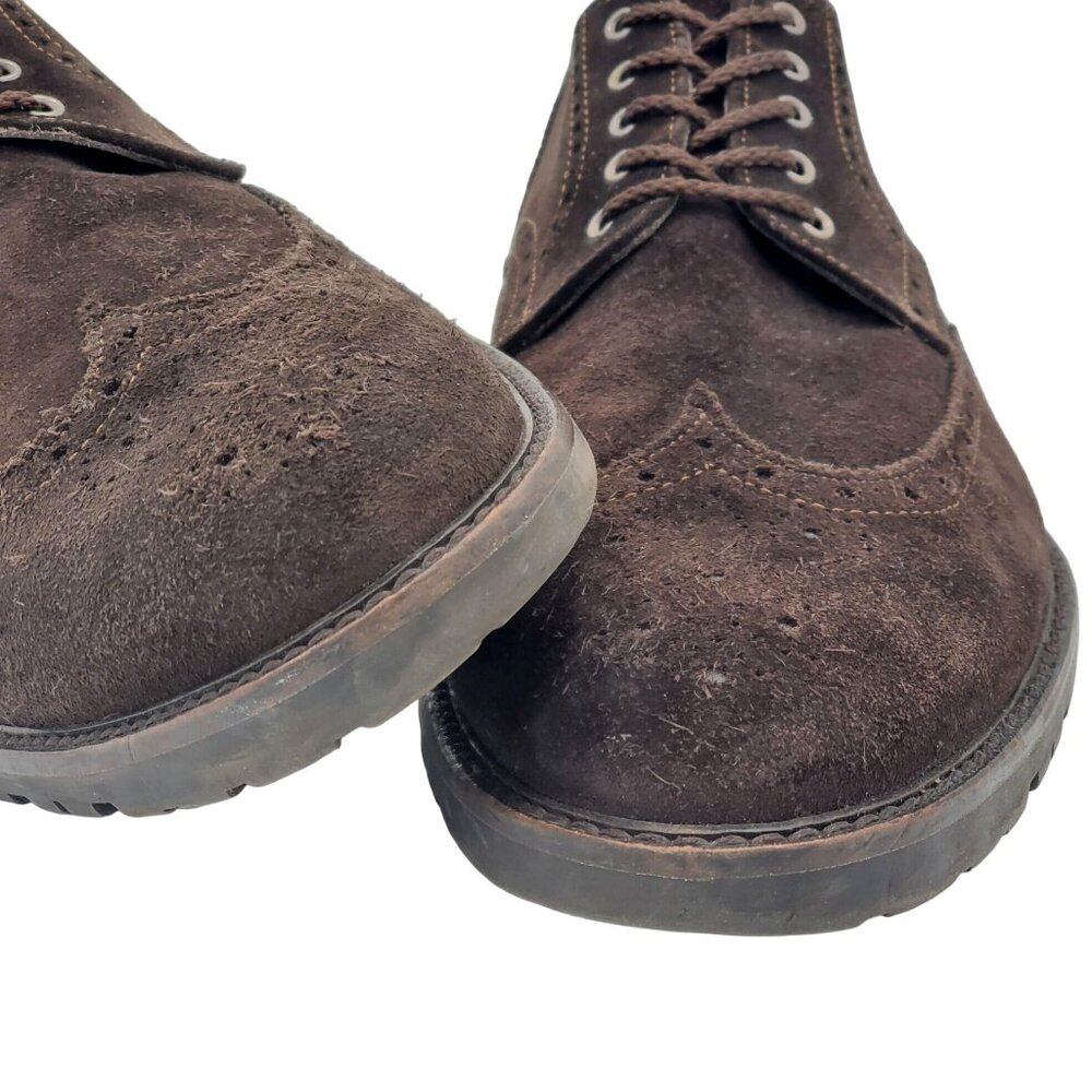 To Boot Adam Derrick Italy Men 11.5 Brown Suede Dress Shoes Wingtip Derby Oxford - Picture 4 of 10